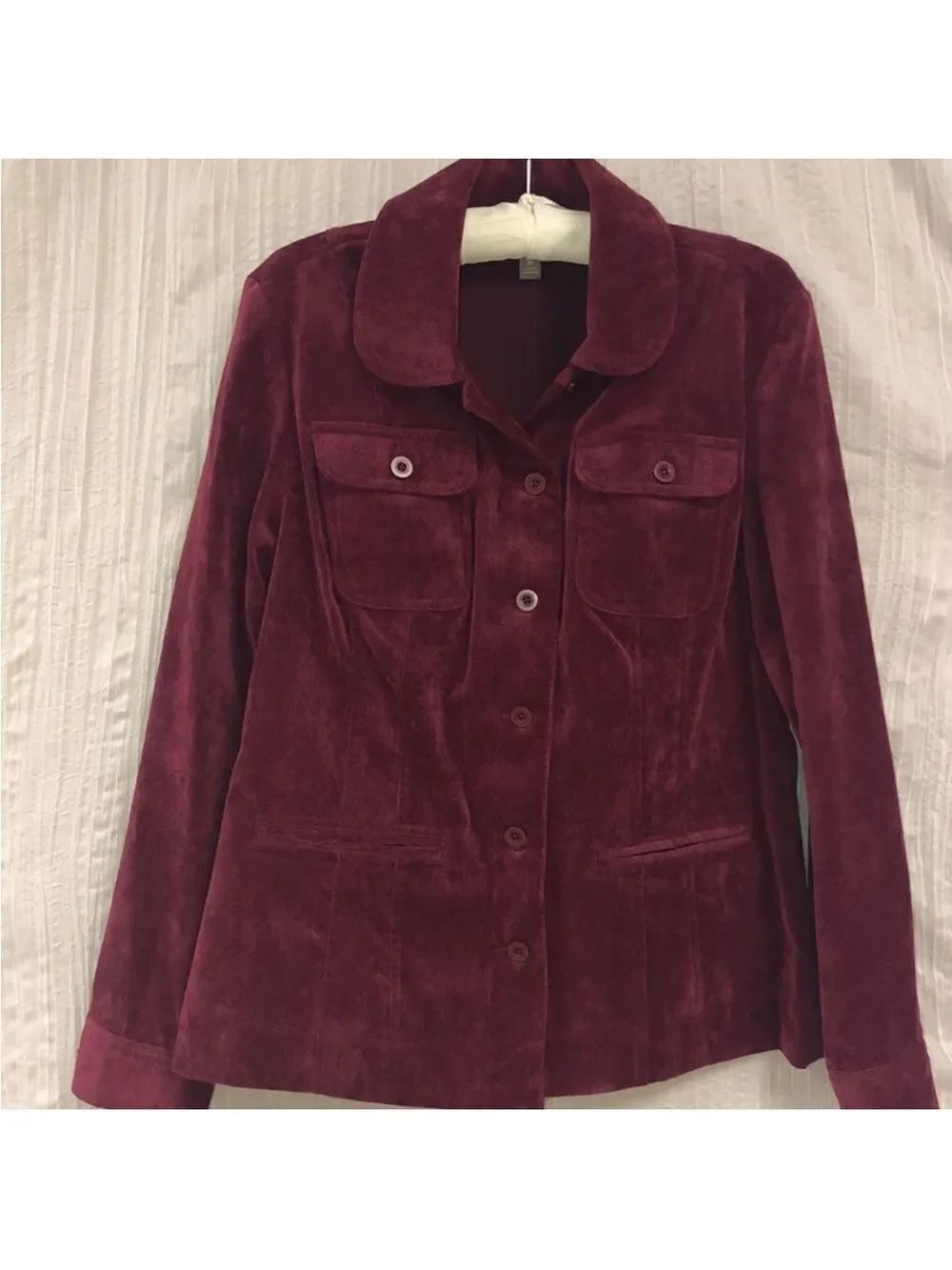 Croft & Barrow M Stretch Corduroy Button Front Shirt Jacket Shacket